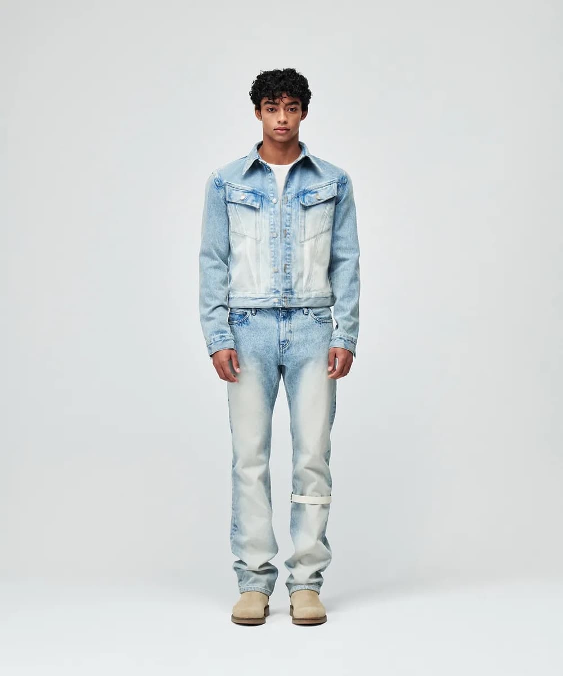 [L]지즈루이스 레더 포인트 워시드 데님 자켓 상품이미지2