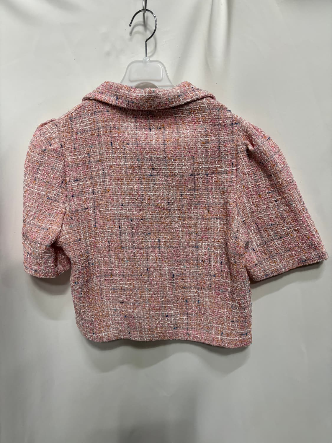 ab.plus핑크 트위드 반팔 세미 크롭 자켓 M 상품이미지4