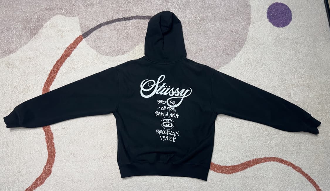 스투시 월드투어 후드 집업 블랙 2022 상품이미지4