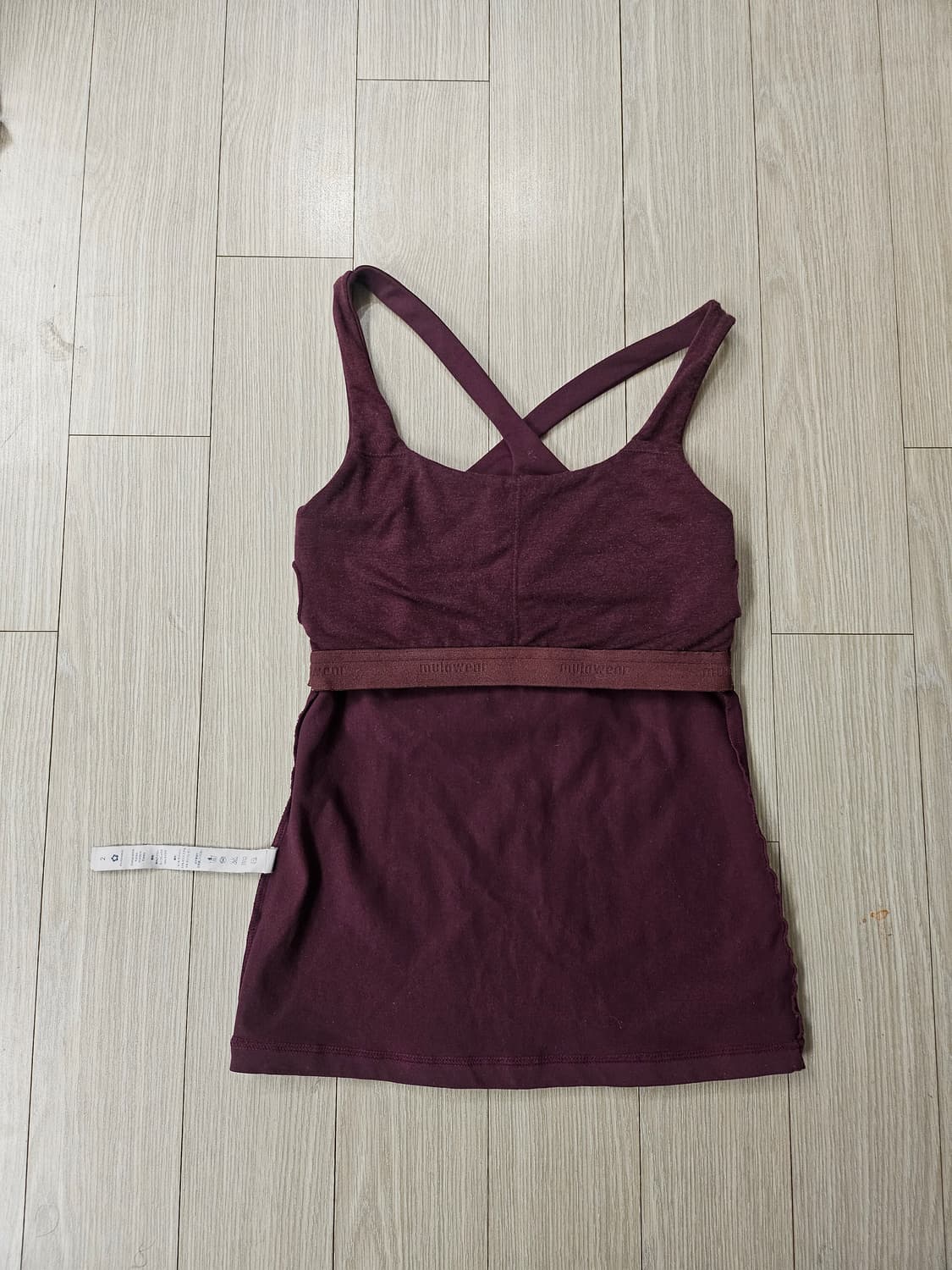 뮬라웨어 롱 브라탑 (버건디 / 2사이즈) 뒷태가 예쁜 X스트랩 상품이미지7