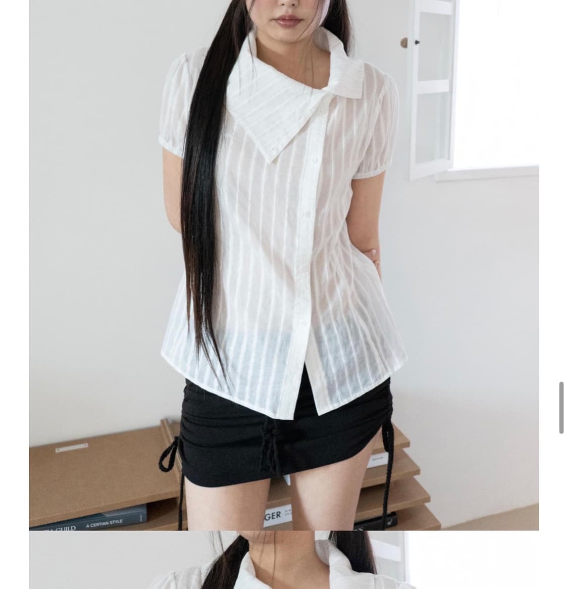 DRAPE COLLAR BLOUSE (WHITE)  상품이미지1