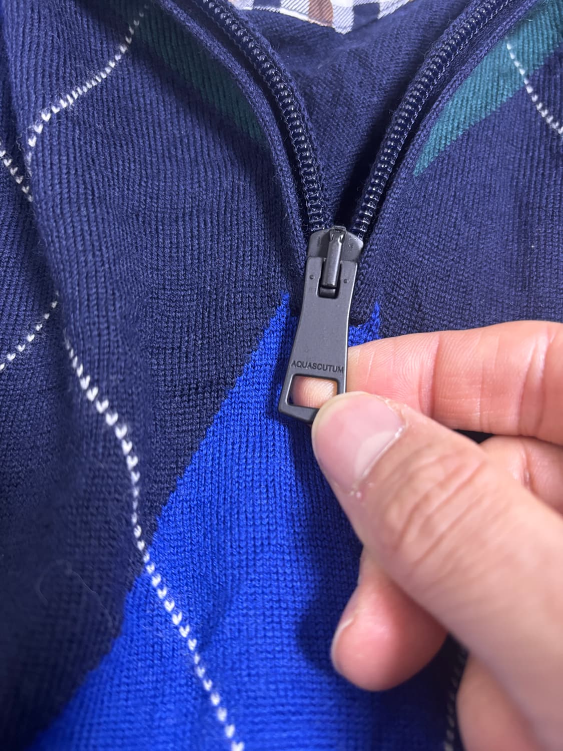 일본판 AQUASCUTUM GOLF 반집업 니트 사이즈 105-110 상품이미지4