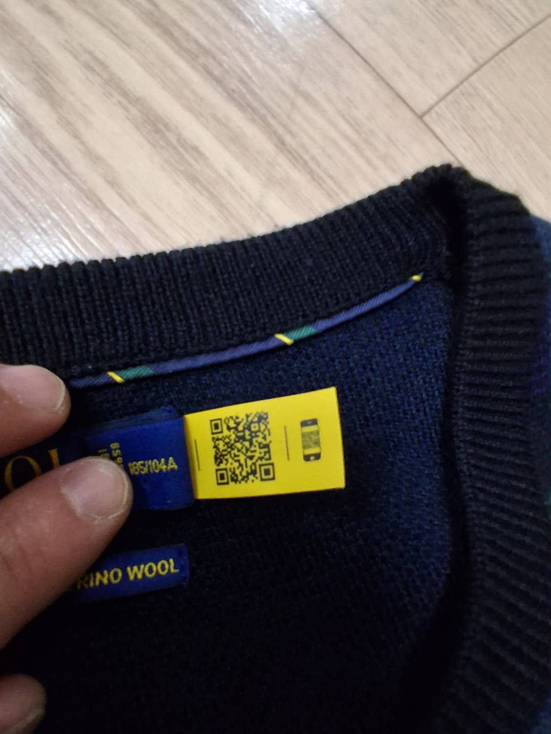 상태최강/최저가)폴로 랄프로렌 체크 메리노 울 스웨터 XL(105~110 상품이미지6