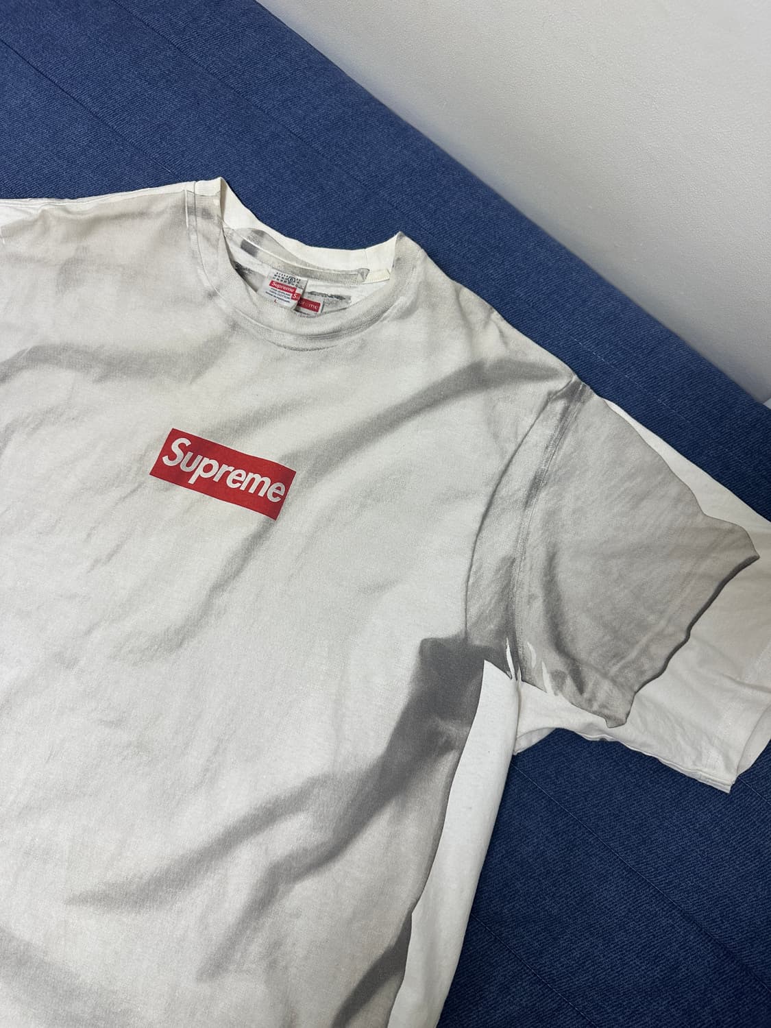 풀구성  슈프림 x 마르지엘라 박스로고 반팔티 화이트 L 상품이미지2