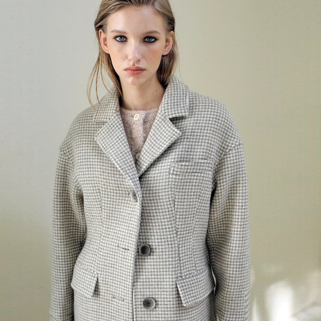 폴앤앨리스(P/A) 체크 울코트 55-66 새상품 상품이미지3