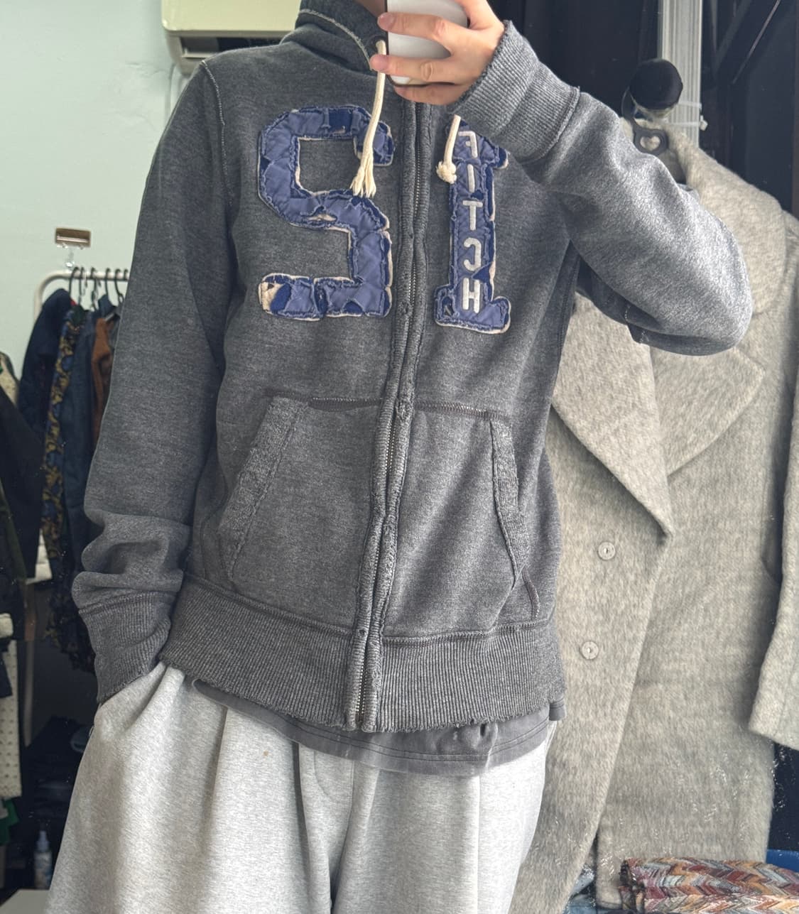 아베크롬비 빈티지 그레이 y2k 12 후드집업 상품이미지6