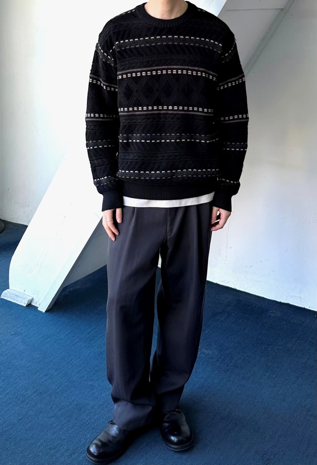 Wool blend pattern knit P/O 상품이미지9