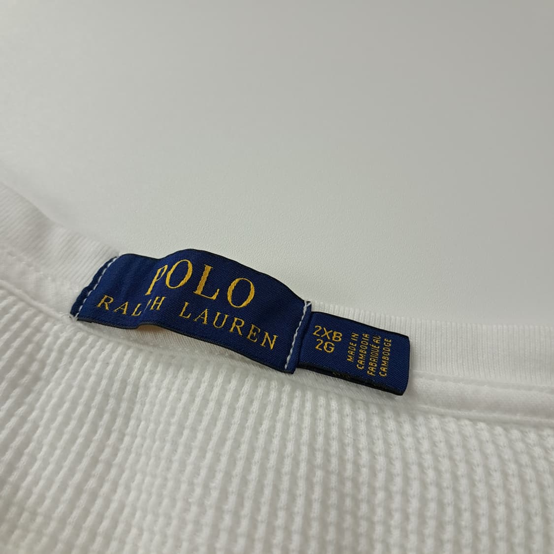 CK344 2XB 폴로 화이트 와플 티셔츠 상품이미지3