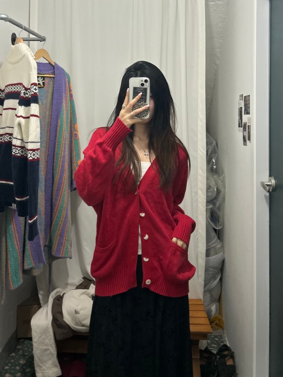 폴로 랄프로렌 가디건 레드 상품이미지1