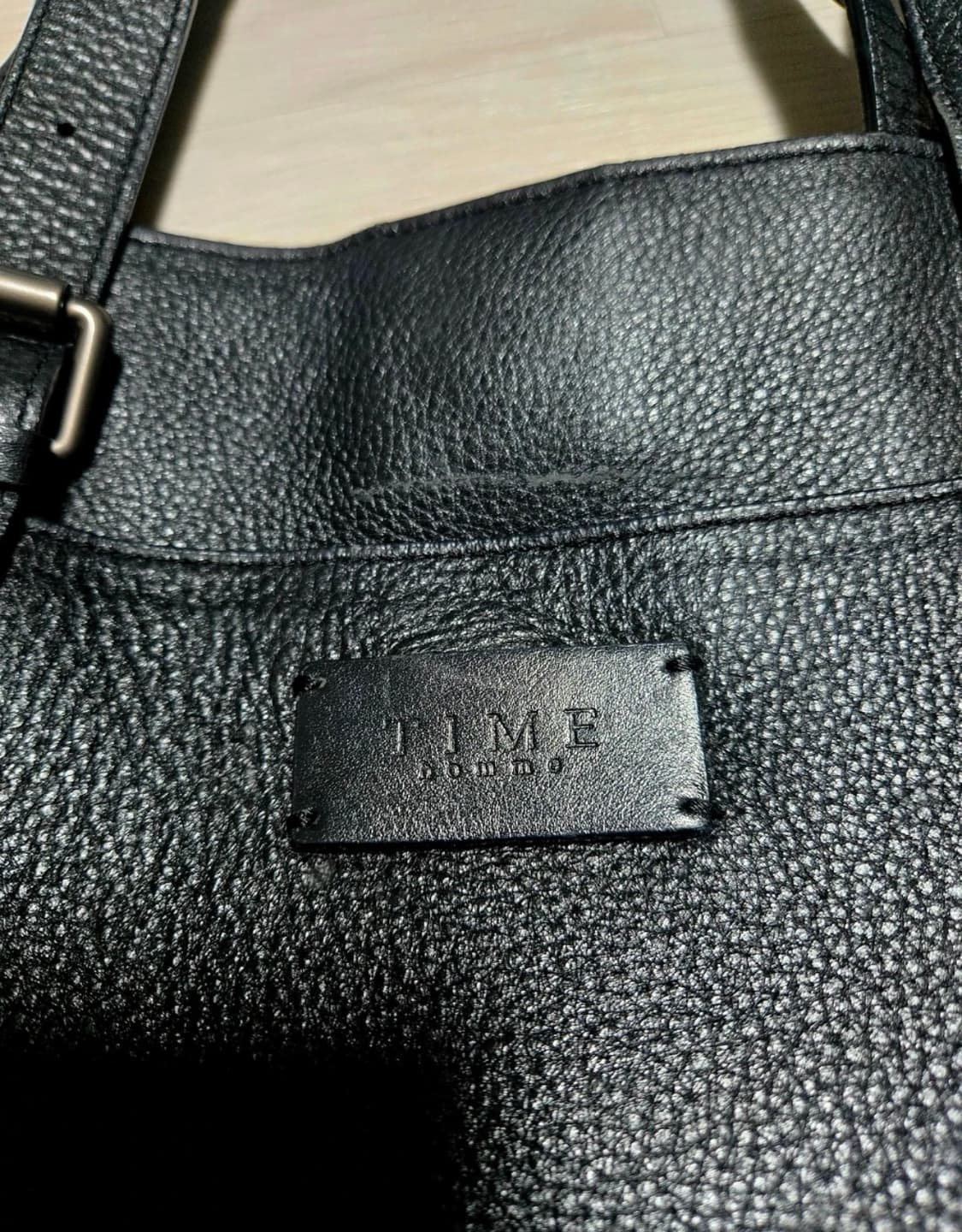 타임옴므 TIME homme 블랙 가죽 토트백 상품이미지5