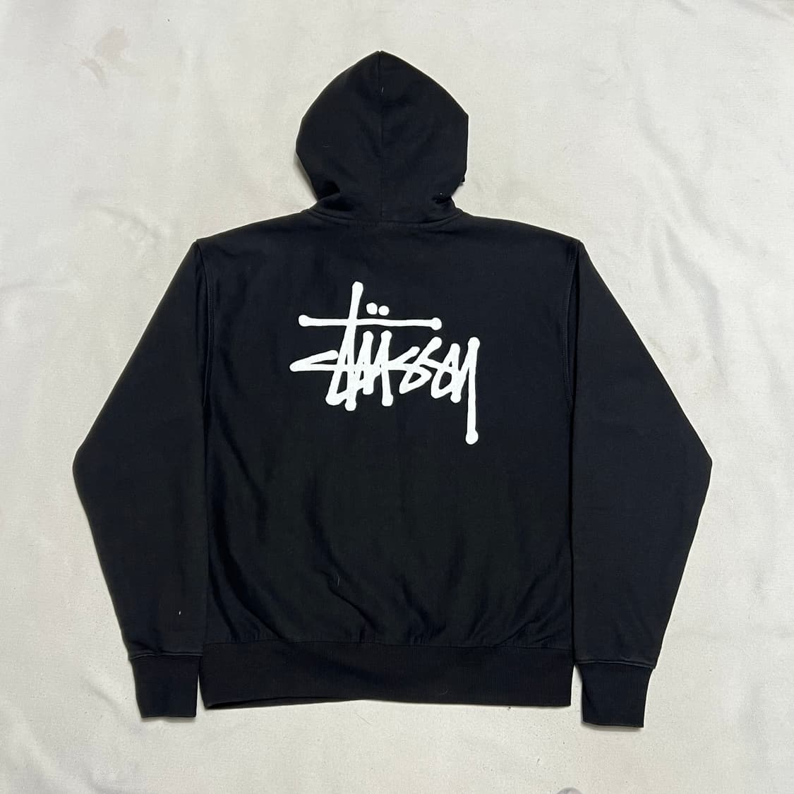 L 스투시 빅로고 블랙 기모 후드티 상품이미지2