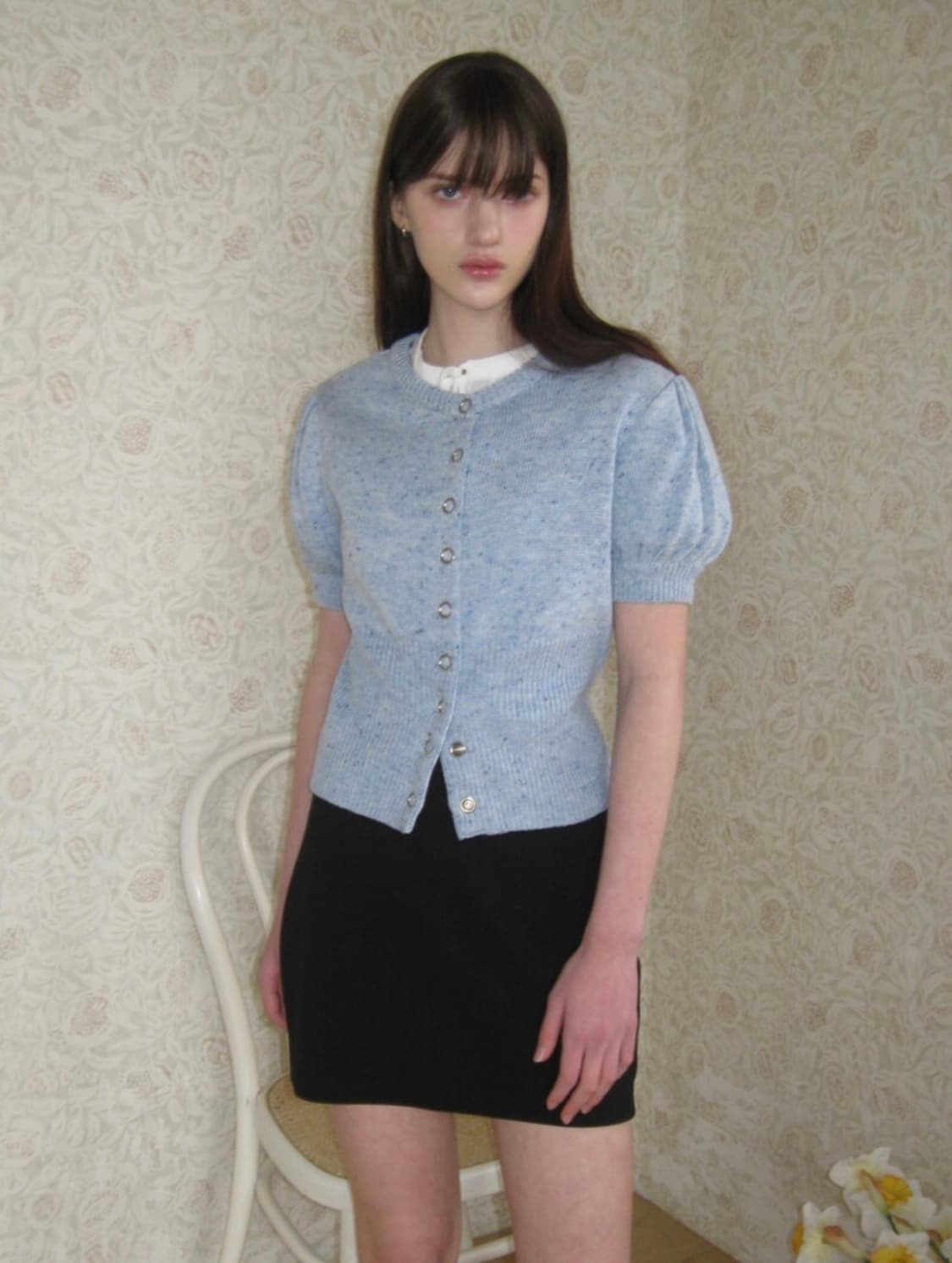 레터프롬문 코니 더스트 하프 가디건 (스카이블루) 상품이미지2