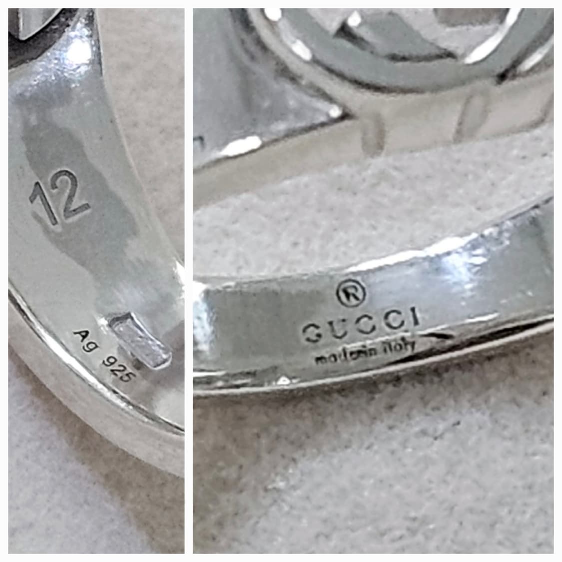 구찌 인터로킹 실버 반지 [12사이즈/실측11호 (정품)] 상품이미지3