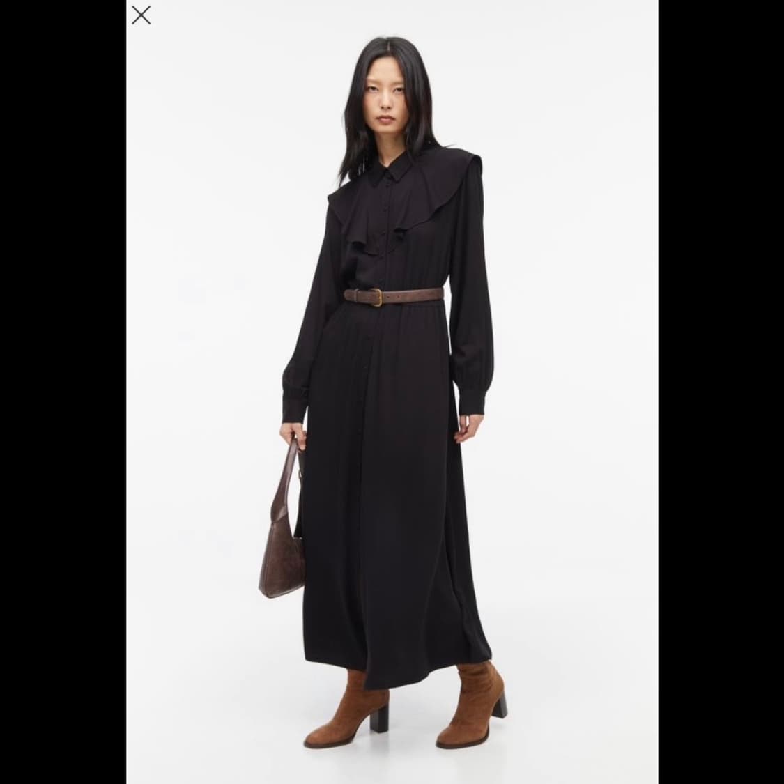 h&m 에이치앤엠 플라운스 디테일 셔츠 드레스 (새상품) 상품이미지8