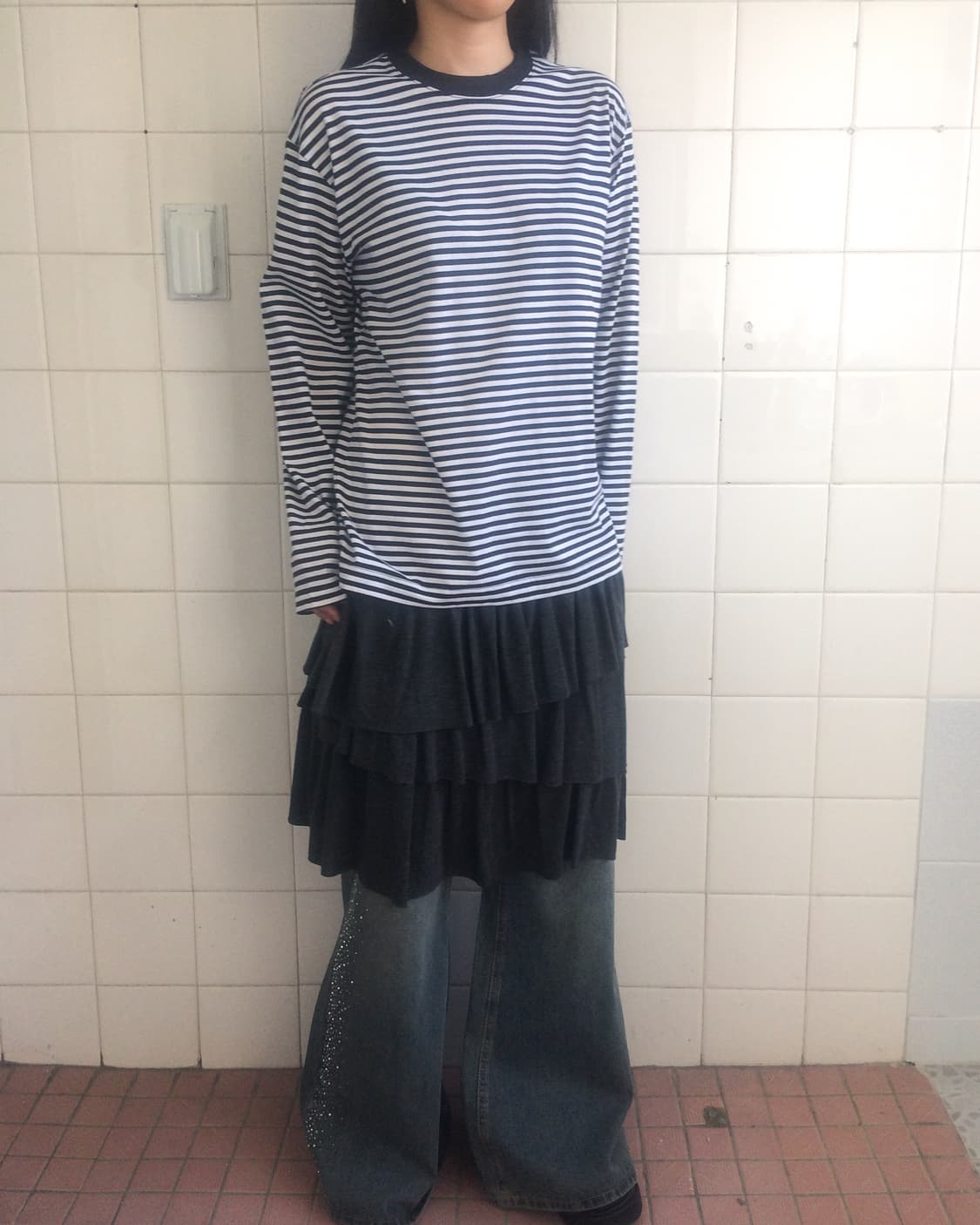 Stripe pattern sleeve 상품이미지5