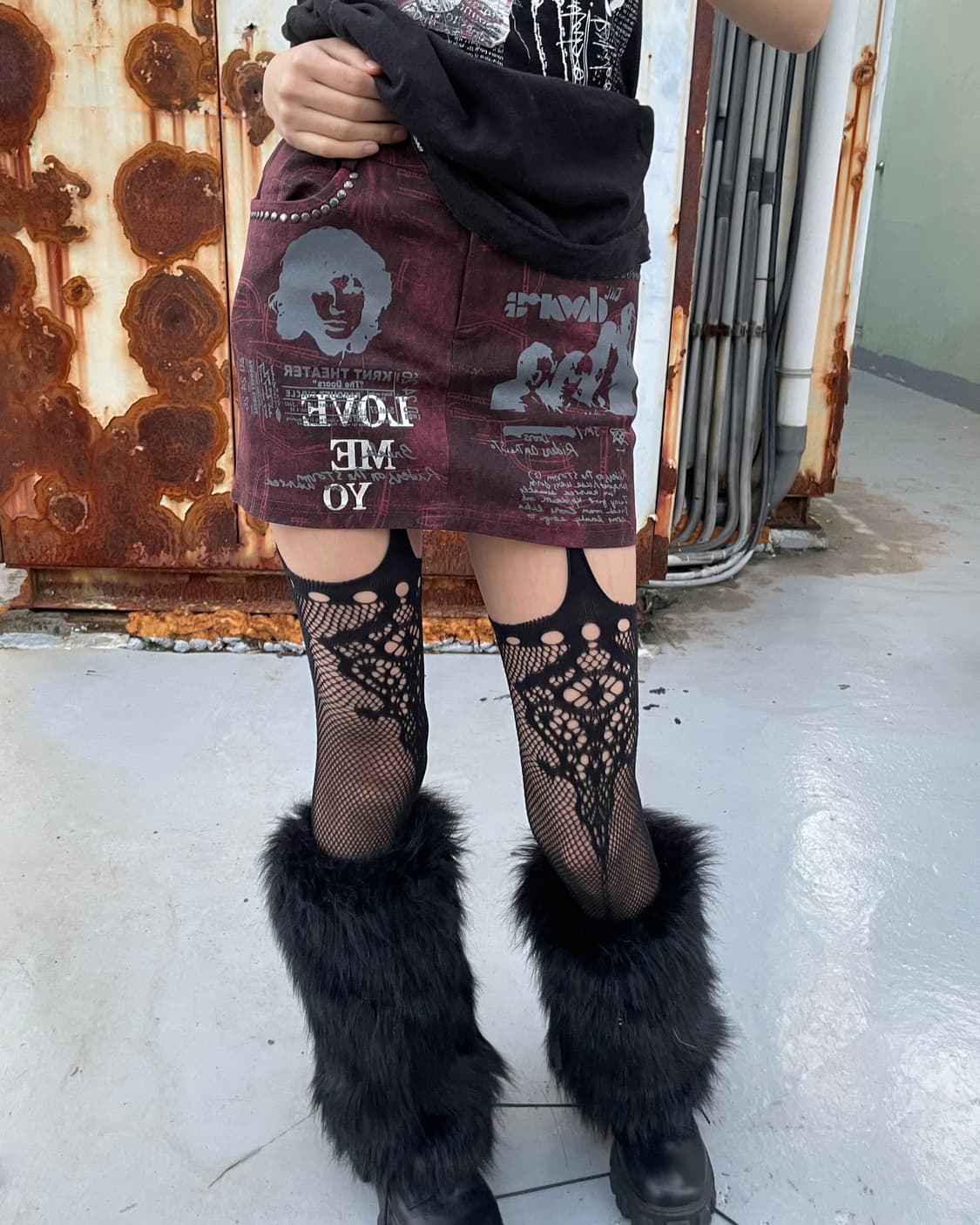 🎸레드 프린팅 스커트🎸 상품이미지1