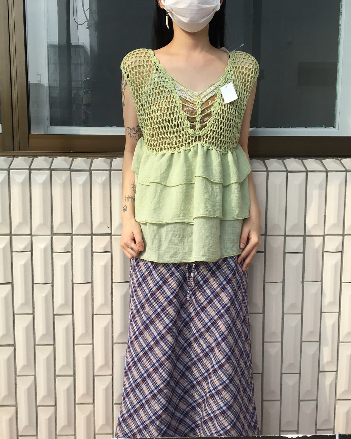 Check pattern skirt 상품이미지4