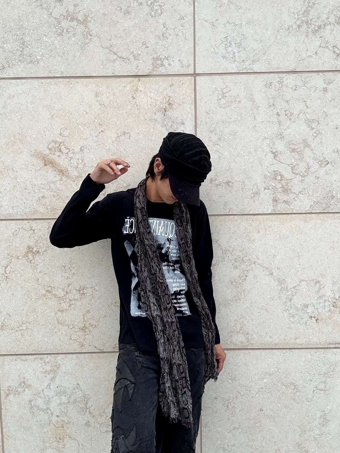 “Vintage” 00’s Style Print Black Sleeve 상품이미지1