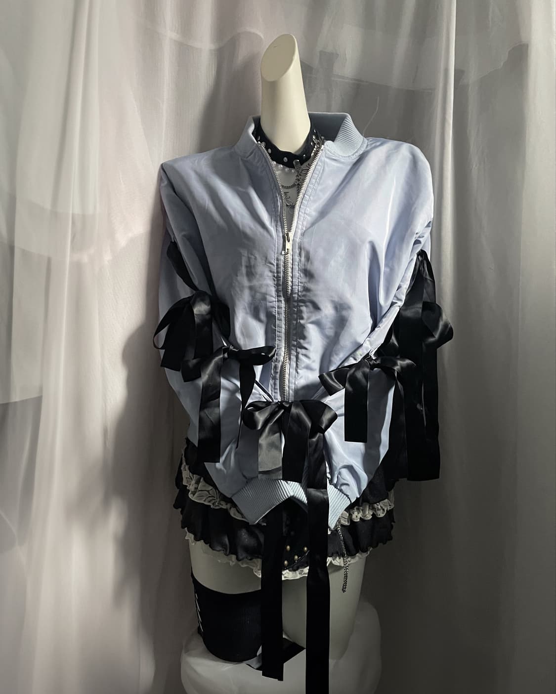 러블리 빈티지 리본 패딩 상품이미지1