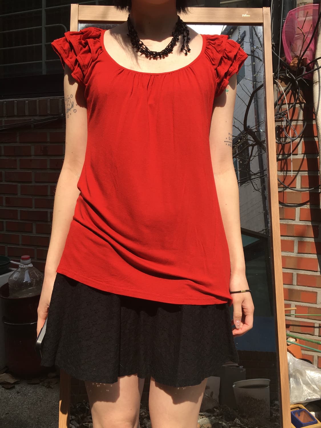 루즈 레드 원피스 상품이미지2