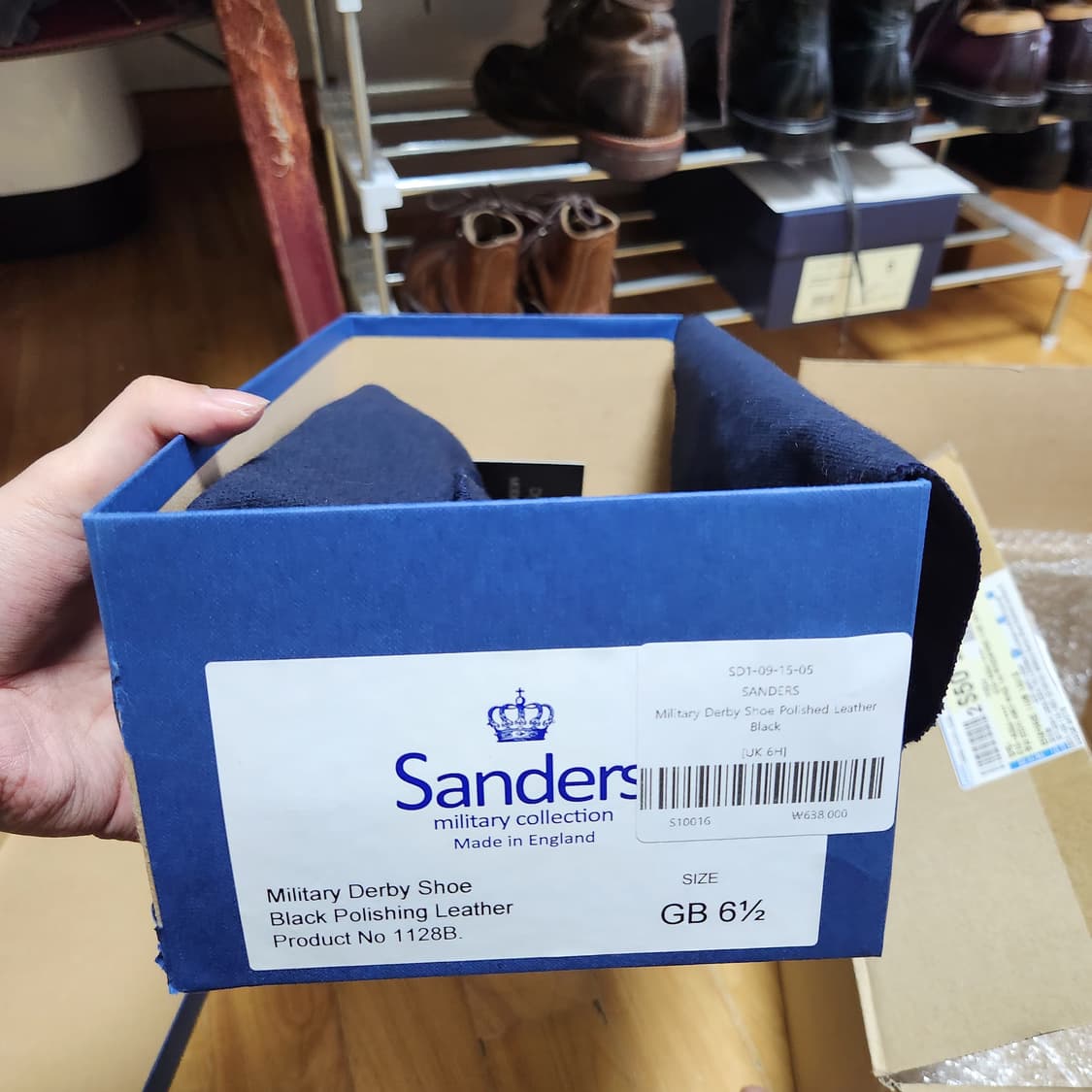 (새상품) 샌더스 밀리터리 더비 폴리쉬드 레더 블랙 UK6 1/2 255 상품이미지7