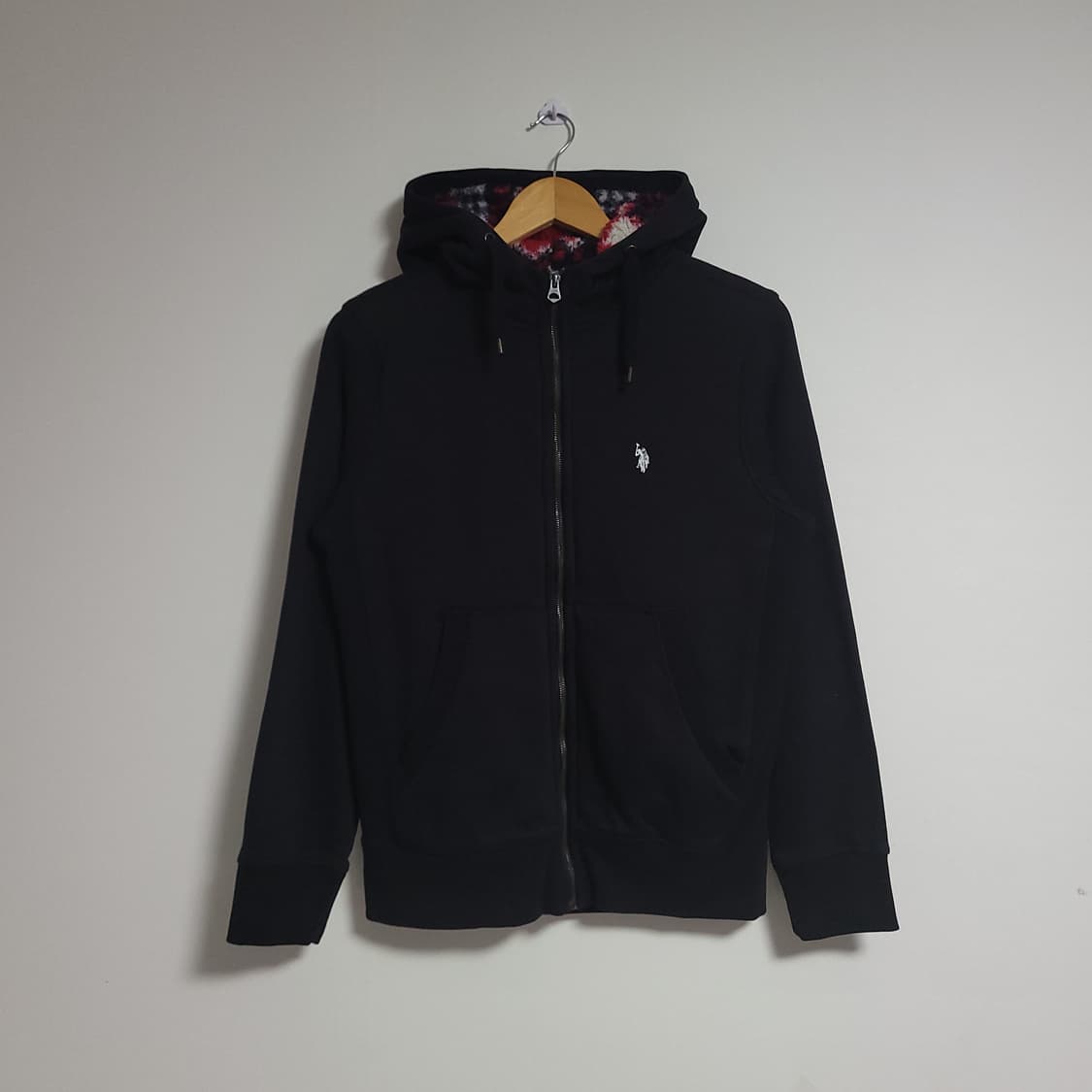 (100) U.S POLO 폴로아센 블랙 양털 후드 집업 상품이미지1