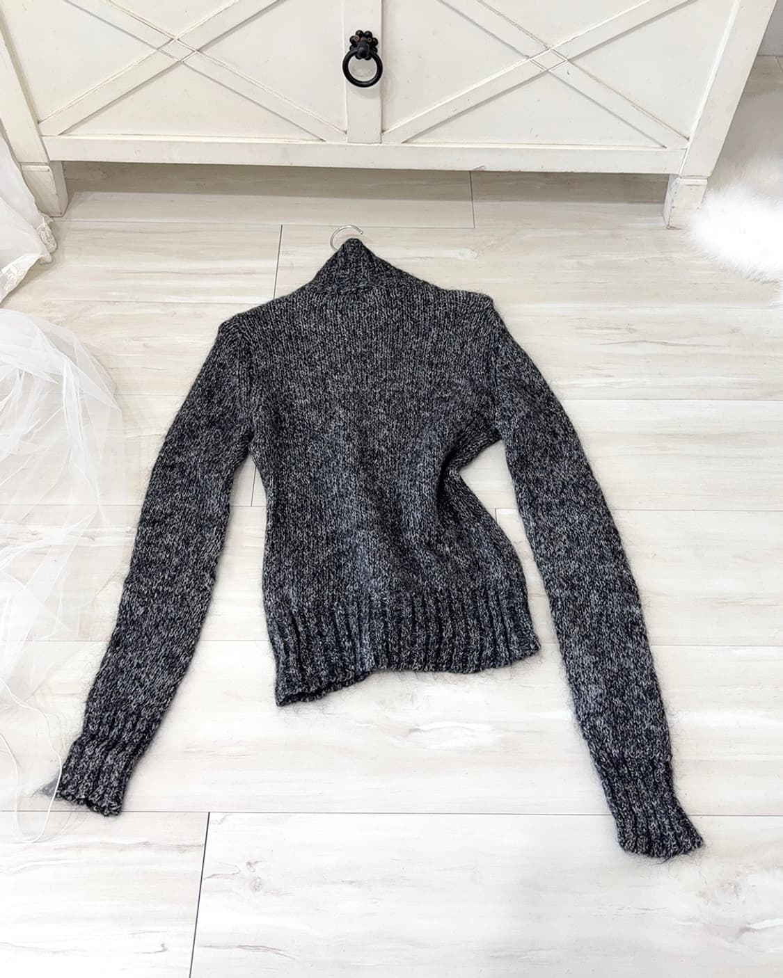 Melange Gray Mohair Knit Zip-Up 상품이미지10