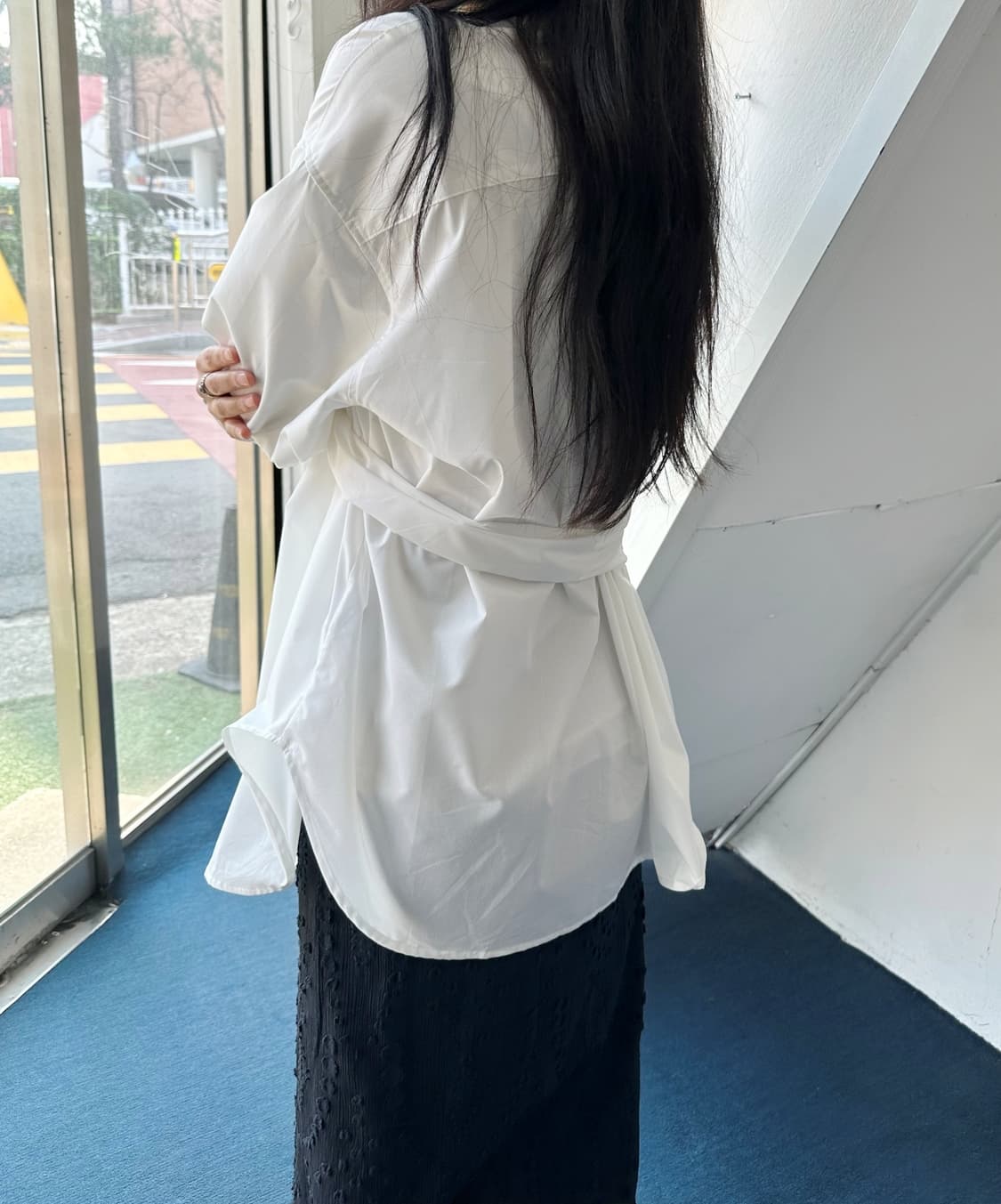 High gauge design belted panel shirt 상품이미지9