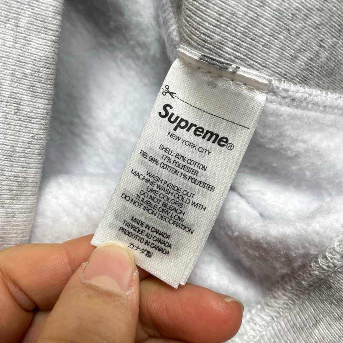 슈프림 Supreme 애쉬그레이 뉴욕 샵 스몰 박스 크루넥 맨투맨 L 상품이미지4