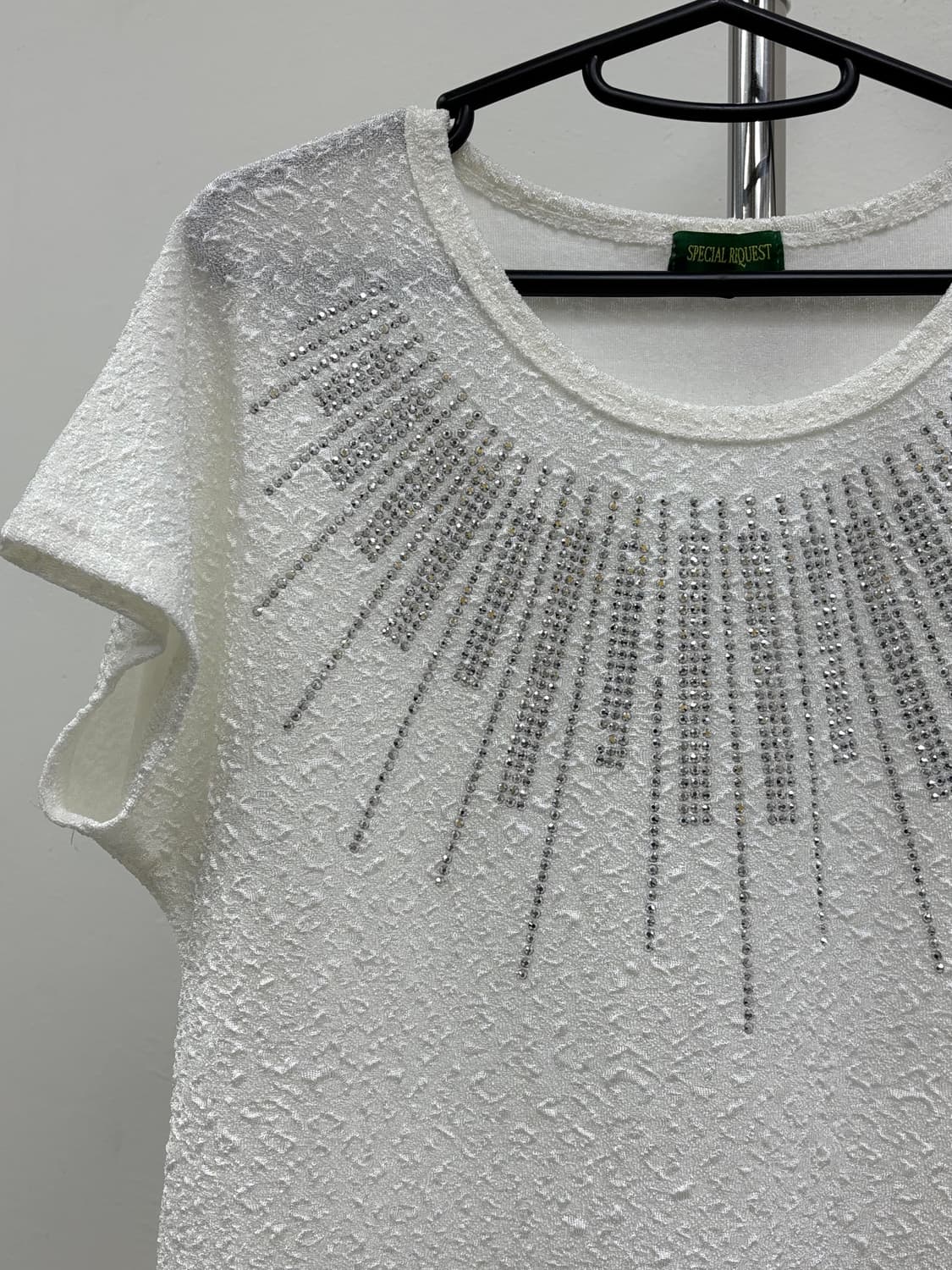 빈티지 오리엔탈 화이트 반소매 블라우스 티셔츠 상품이미지5