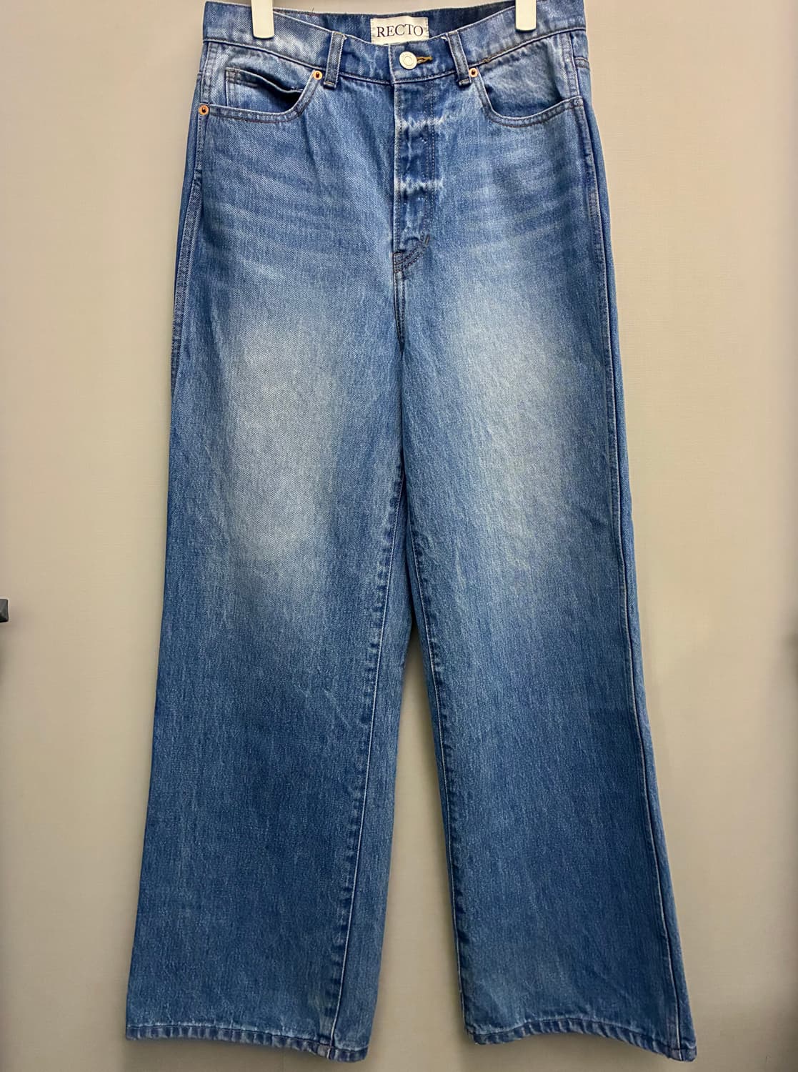 (S)RECTO 렉토 워시드 오가닉 와이드핏 데님팬츠 청바지 상품이미지10