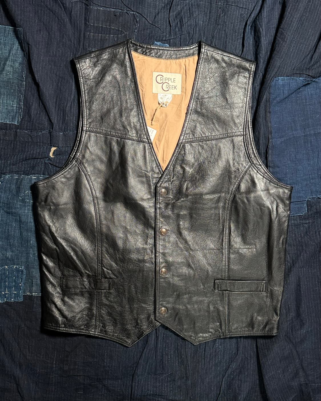 90-00‘s 크리플 크릭 레더 웨스턴 베스트 XL 상품이미지1