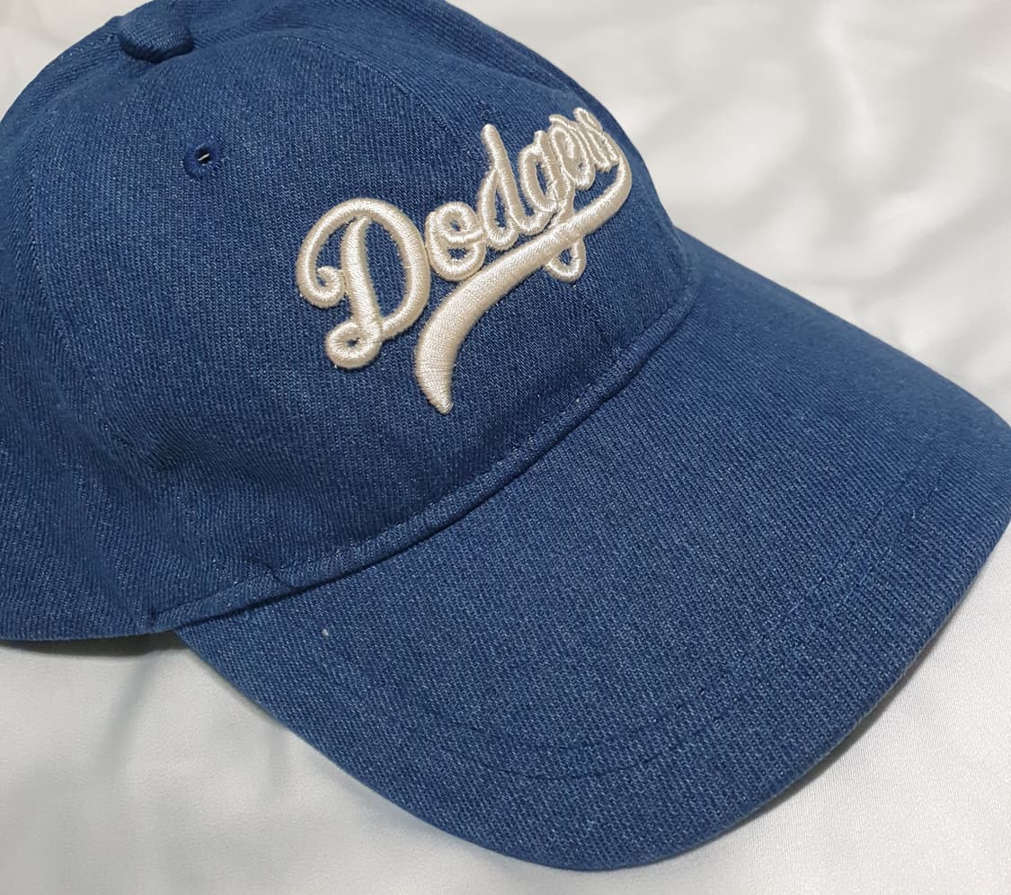 블루 크림베이지  데님 엠엘비 볼캡 모자  상품이미지6