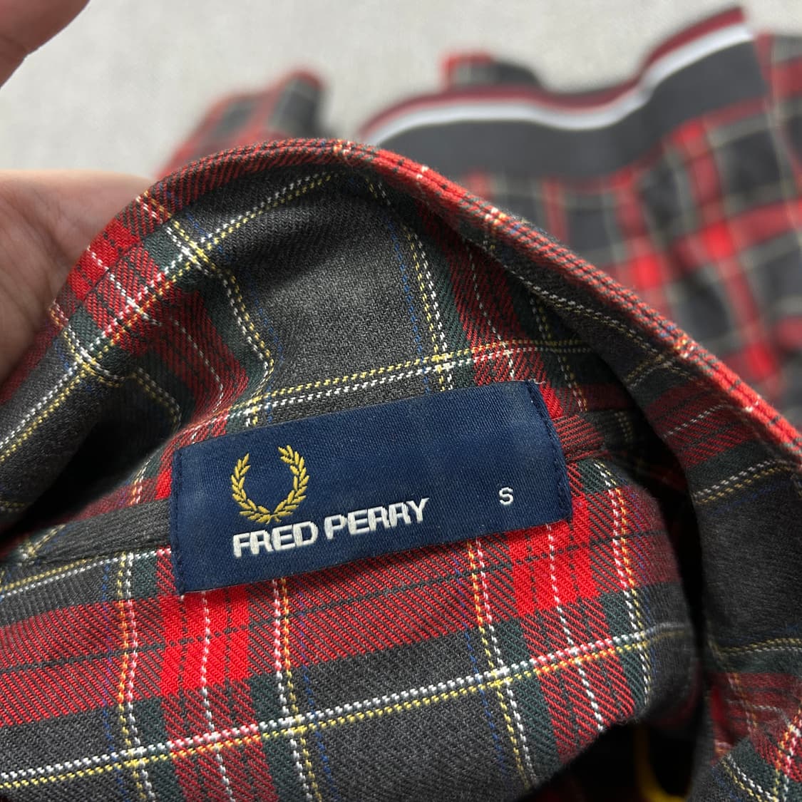 프레드페리 체크 집업 셔츠자켓(S) 상품이미지2