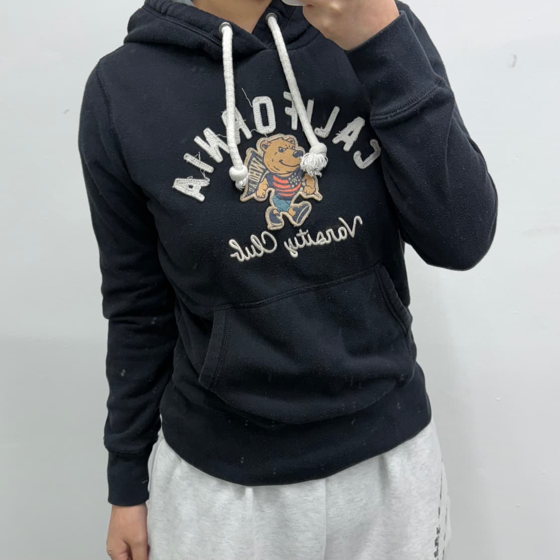 [M] 후아유 블랙 후드티 상품이미지2