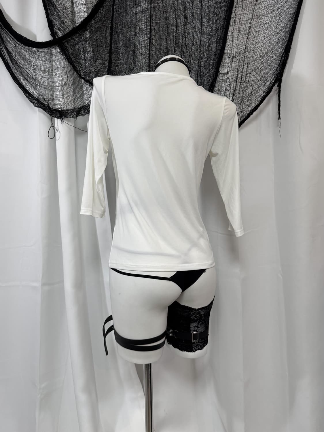 white shirring t-shirt 상품이미지4