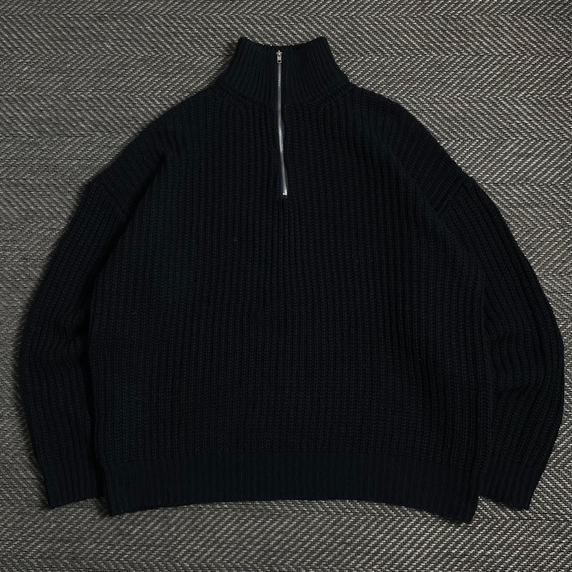 트릴리온 카라넥 니트 하프 집업 네이비y 3979 상품이미지2