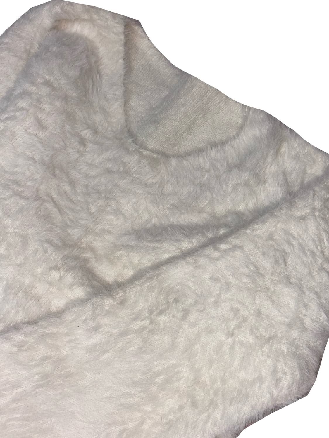 y2k 갸루 크림 아이보리 앙고라 크롭 브이넥 니트 상품이미지1