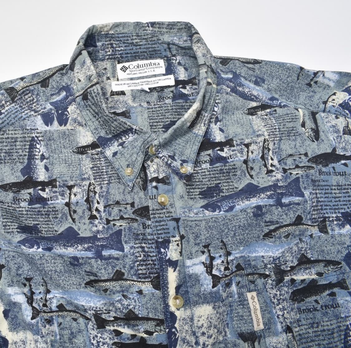 컬럼비아 빈티지 구제 미주판 물고기 도감 빅사이즈 셔츠 남방 3XL 상품이미지2