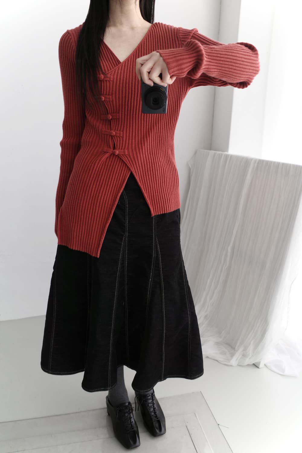 unbalanced long knit 상품이미지5