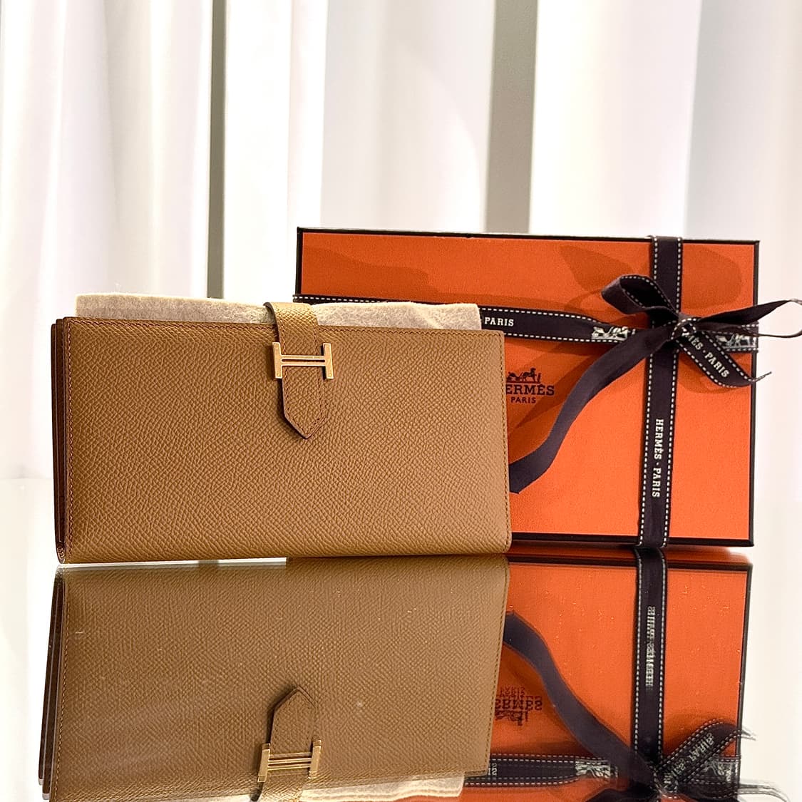 [정품] 에르메스 베안 장지갑 앱송 & 골드  상품이미지1