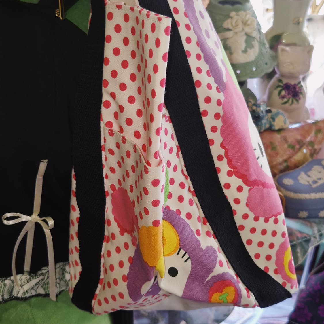 11s 헬로키티 비비드 래빗 도트 2way 빅 쇼퍼백 상품이미지7