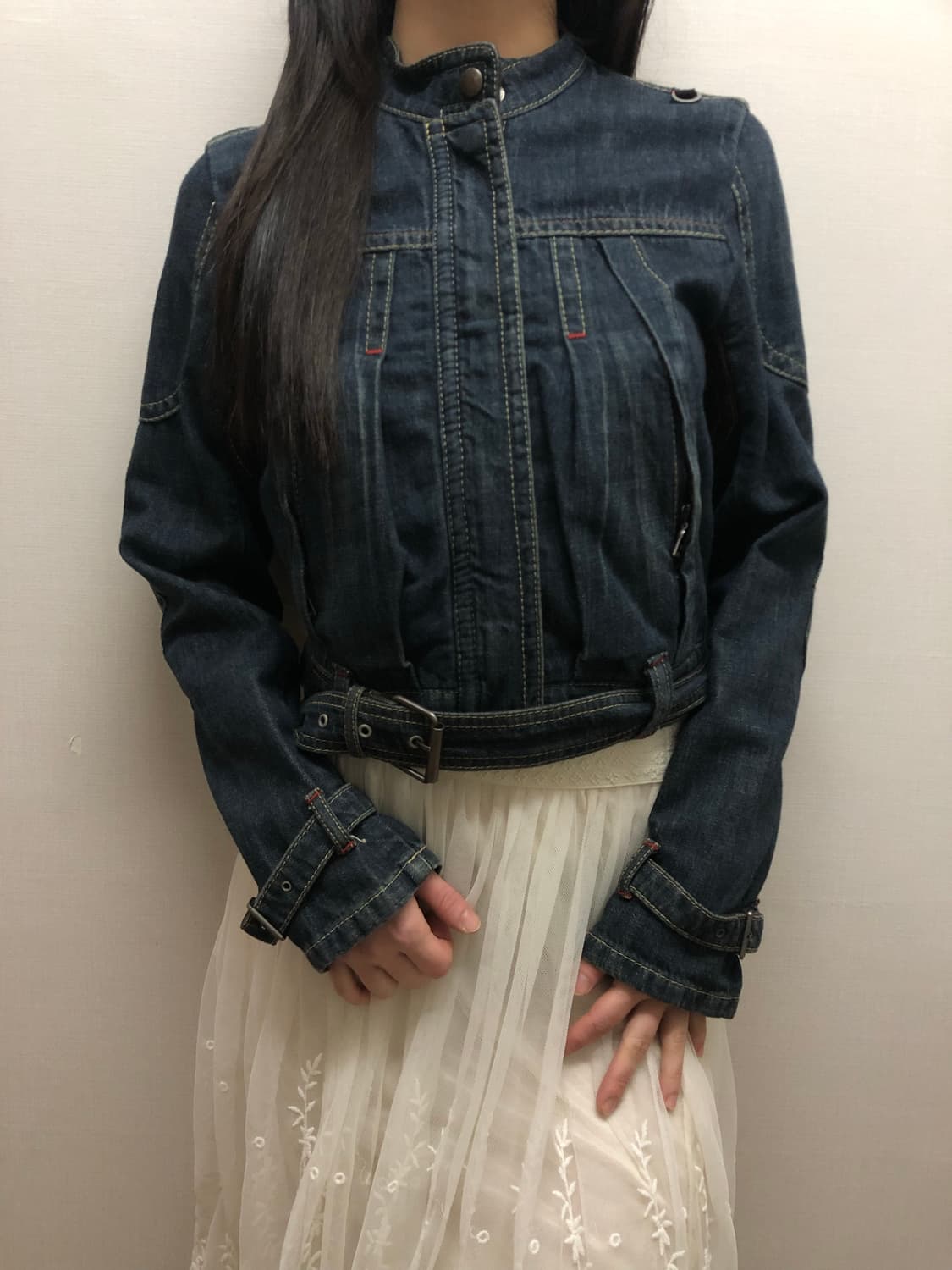 빈티지 데님 벨티드 자켓 상품이미지3