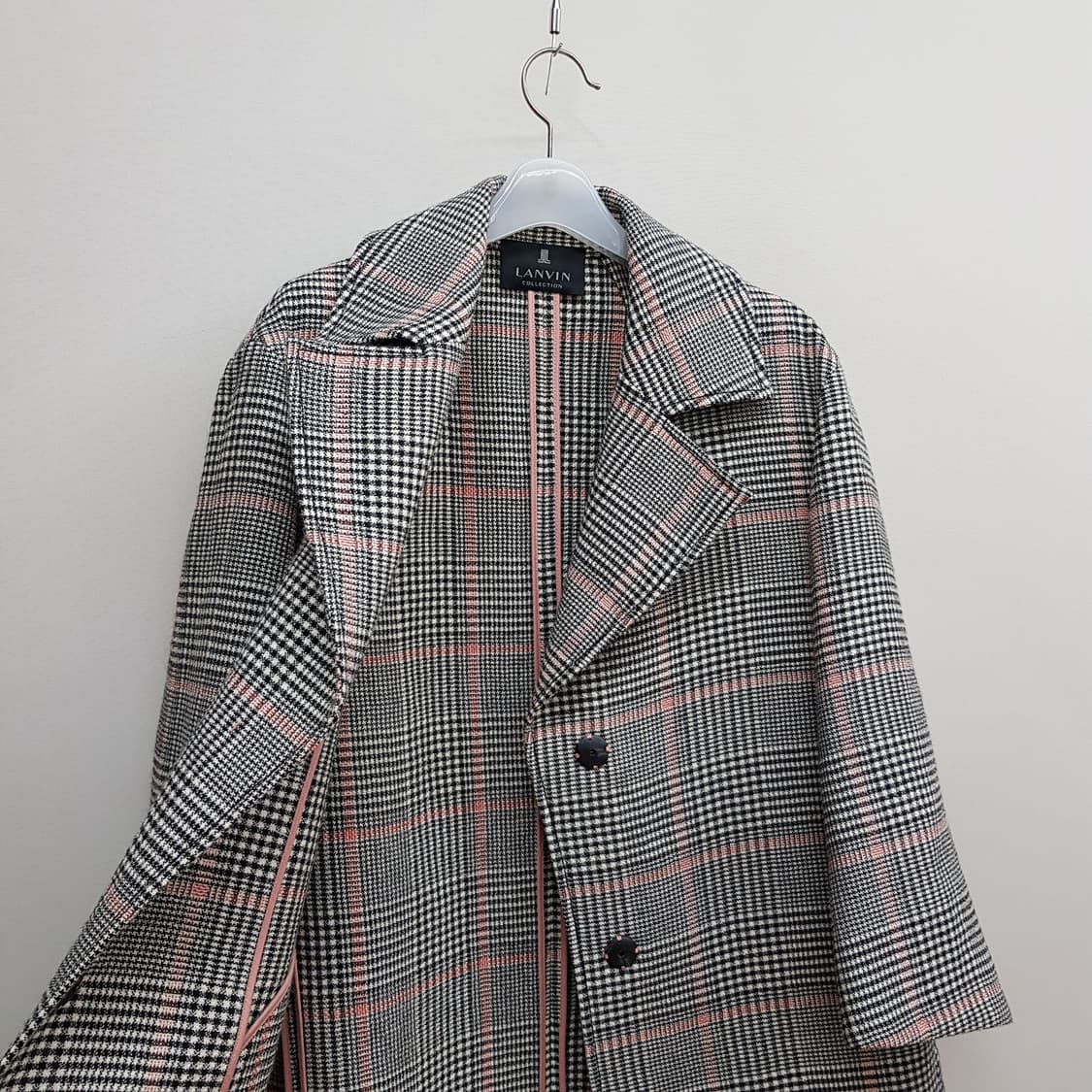 한섬 랑방 체크 울소재 코트 82-94-160사이즈 상품이미지5