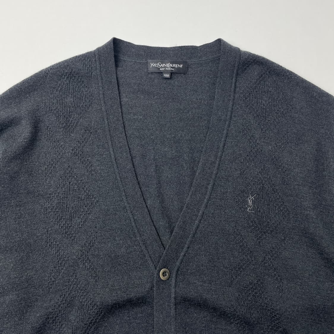 입생로랑 울 가디건 그레이 100 상품이미지3