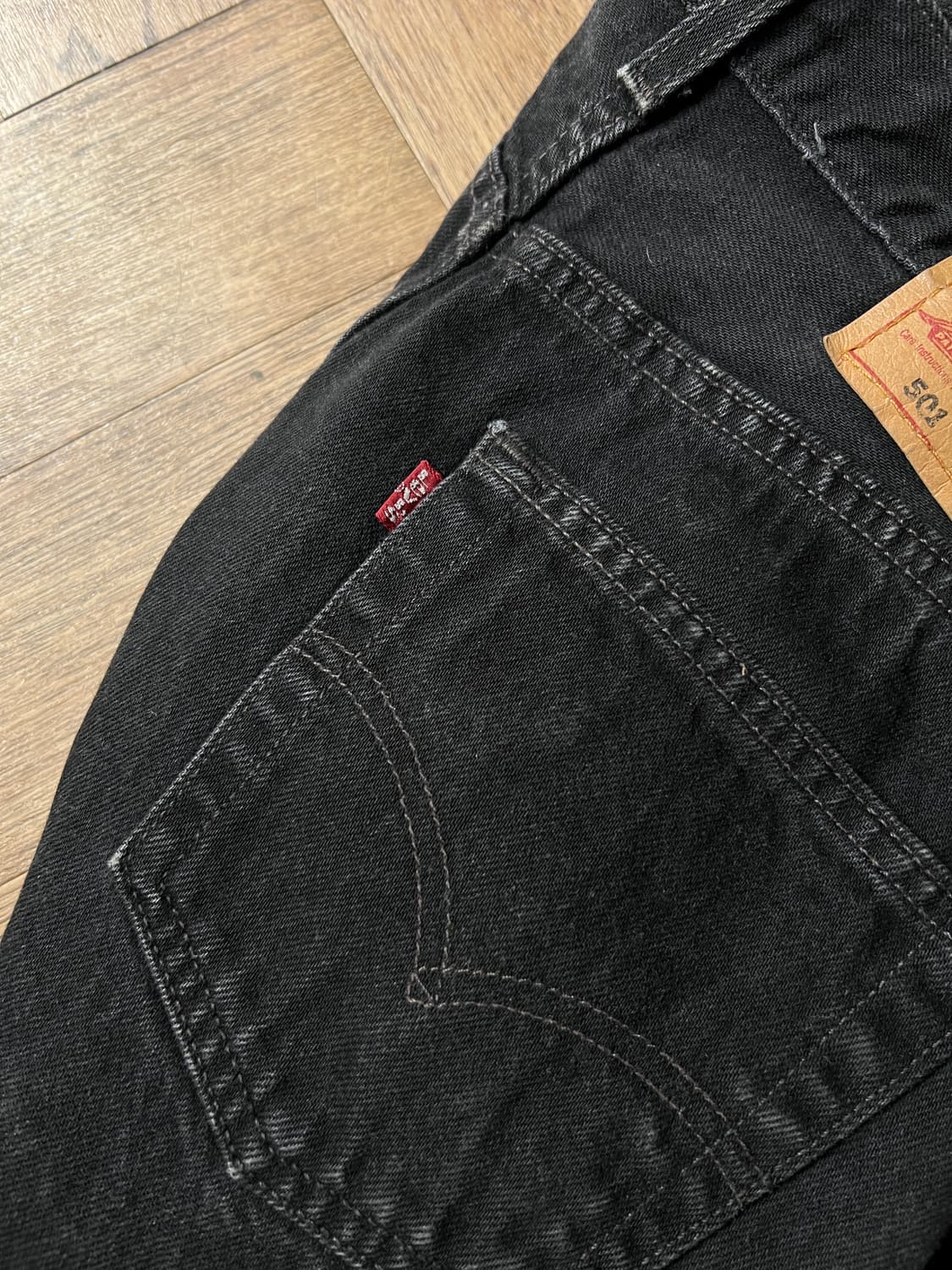 [30]90's 리바이스 501 USA Made 흑청 데님 팬츠 S16 상품이미지7