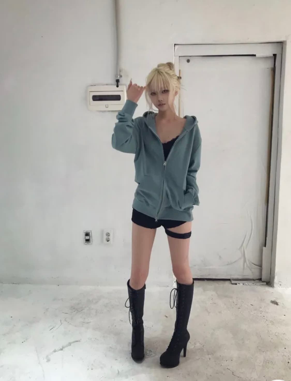 쿄이 민트 후드집업 상품이미지1