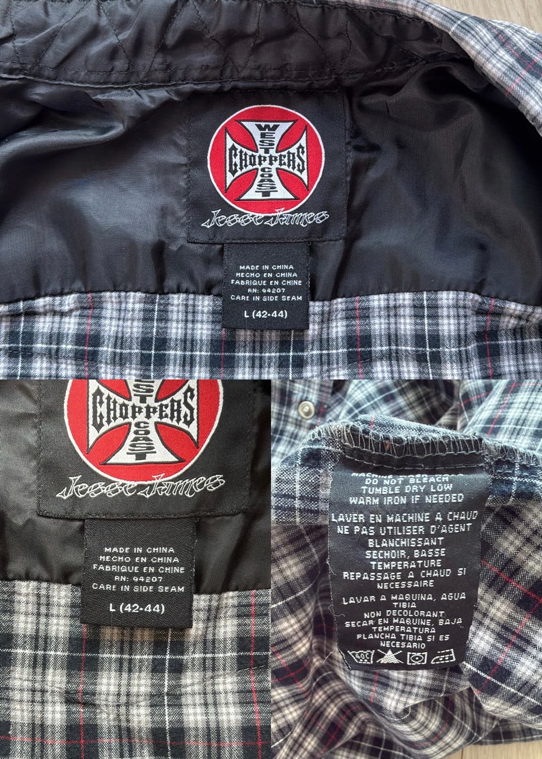 웨스트코스트차퍼 2000‘s 아이언크로스 셔츠*트레쉬드 상품이미지7