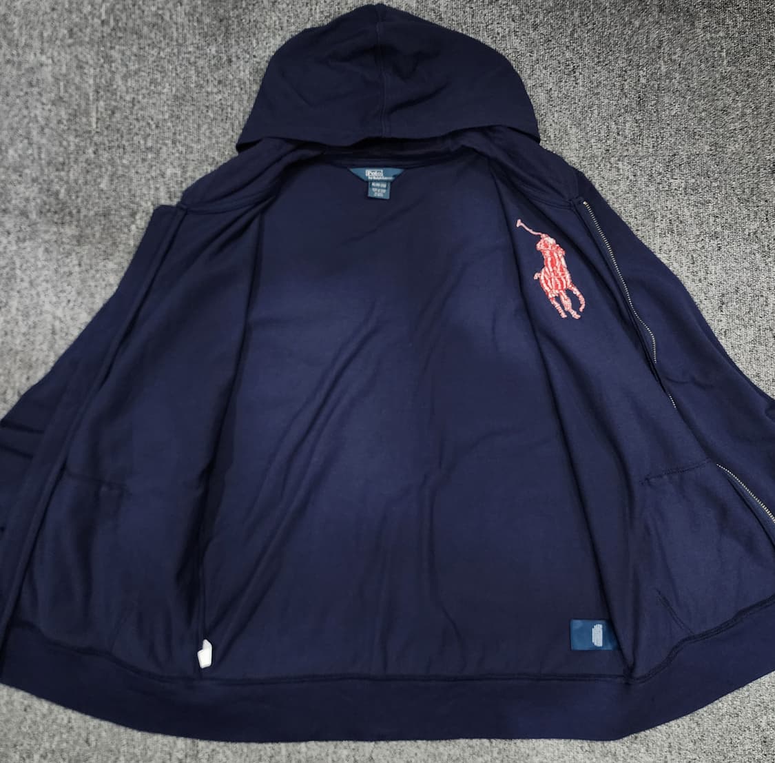 폴로 랄프로렌 빈티지 레드 빅포니 후드 집업 XL 상품이미지3