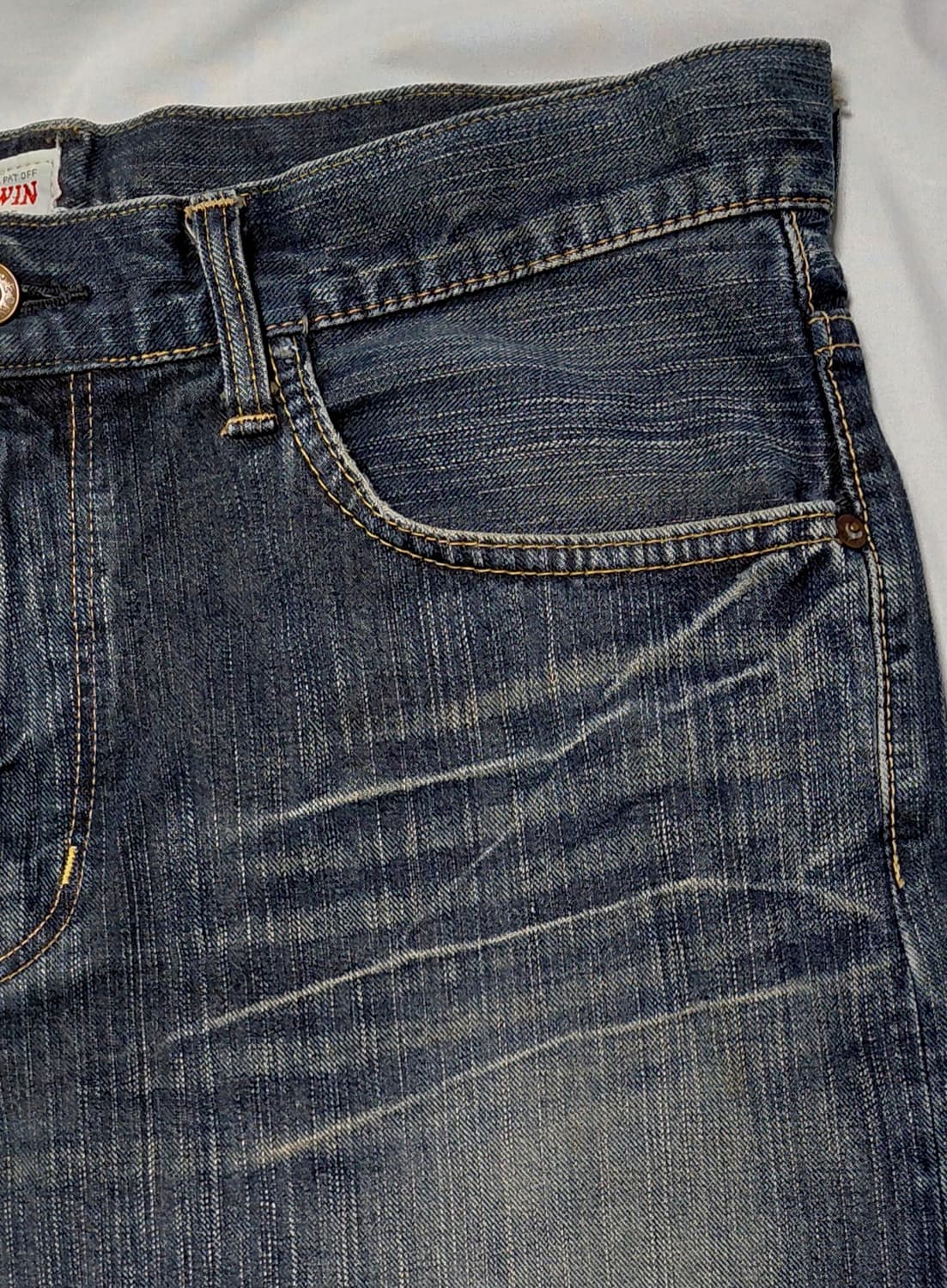 [34] 에드윈(EDWIN) LOT 505 빈티지 신치백 데님 반바지 상품이미지3